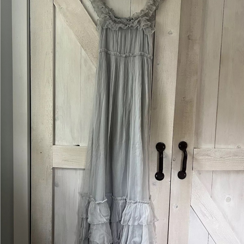 NWTs BHLDN Anthropologie Antoinette dress size 10 Aqua - Picture 6 of 9